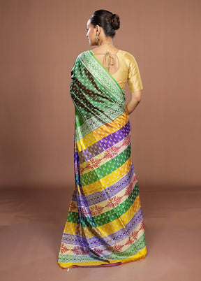 Green Pure Bishnupuri Silk Saree With Blouse Piece