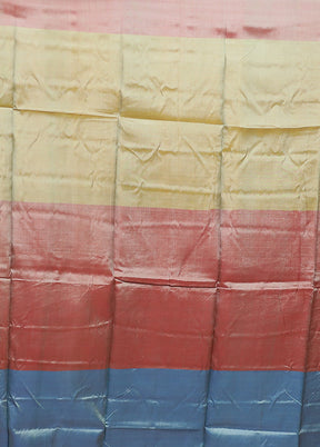 Rust Pure Bishnupuri Silk Saree With Blouse Piece