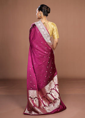 Purple Katan Silk Saree With Blouse Piece