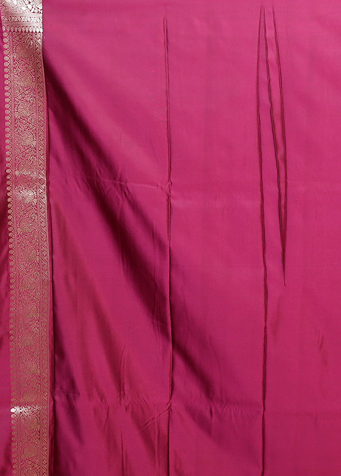 Purple Katan Silk Saree With Blouse Piece