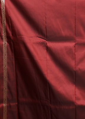 Maroon Katan Silk Saree With Blouse Piece