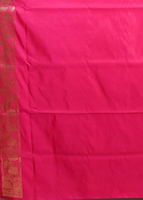 Pink Banarasi Silk Saree With Blouse Piece