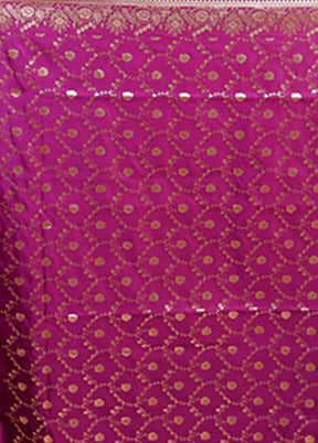 Purple Banarasi Silk Saree With Blouse Piece