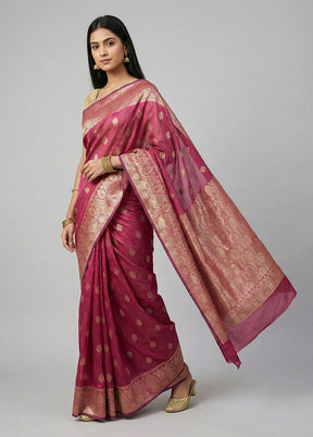 Purple Cotton Saree With Blouse Piece