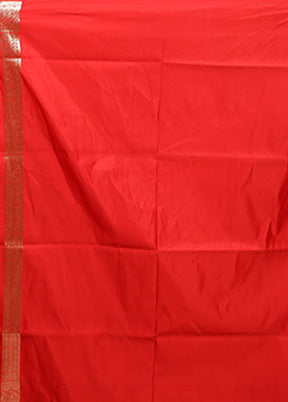 Red Banarasi Silk Saree With Blouse Piece