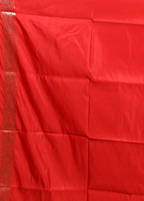 Red Banarasi Silk Saree With Blouse Piece