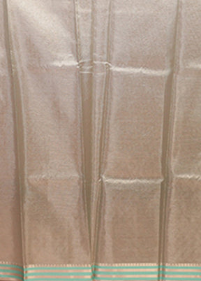 Cream Tissue Silk Saree With Blouse Piece