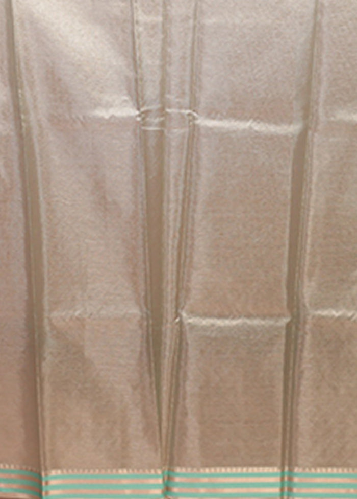 Cream Tissue Silk Saree With Blouse Piece