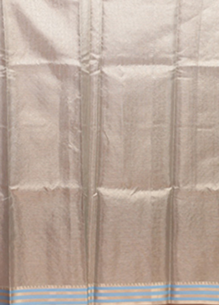 Cream Tissue Silk Saree With Blouse Piece