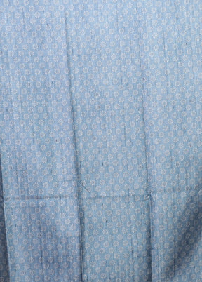 Blue Tussar Silk Saree With Blouse Piece
