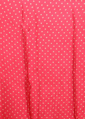 Pink Printed Silk Saree Without Blouse Piece