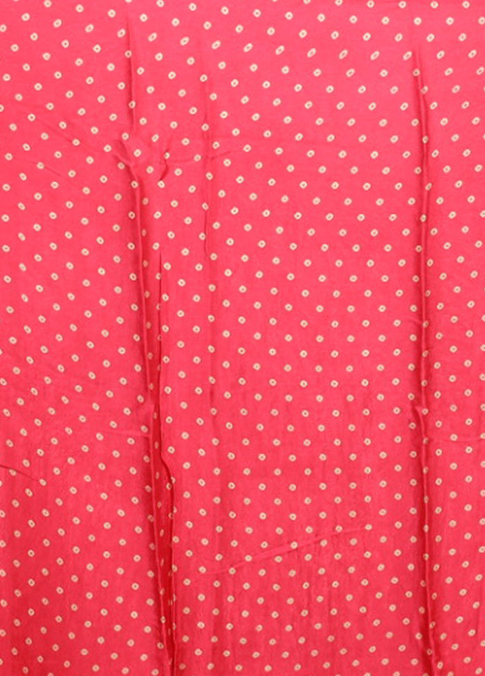 Pink Printed Silk Saree Without Blouse Piece