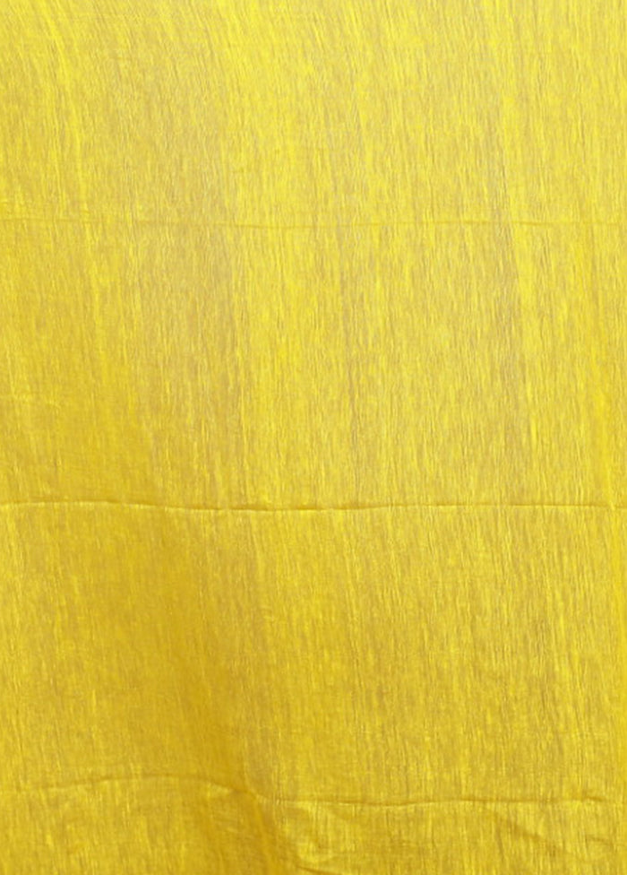 Yellow Matka Silk Saree With Blouse Piece