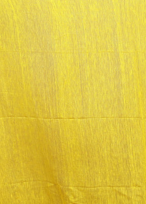 Yellow Matka Silk Saree With Blouse Piece