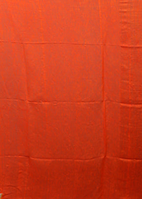 Rust Matka Silk Saree With Blouse Piece