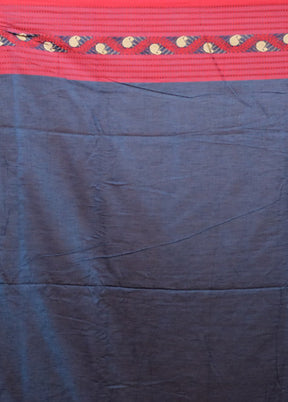 Blue Matka Silk Saree With Blouse Piece