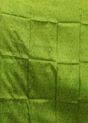 Green Printed Silk Saree Without Blouse Piece