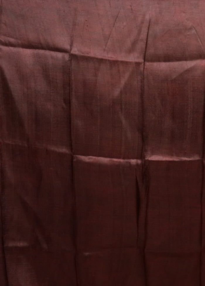 Red Printed Silk Saree Without Blouse Piece
