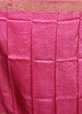 Cream Handloom Tussar Pure Silk Saree With Blouse Piece