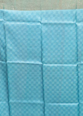 White Handloom Tussar Pure Silk Saree With Blouse Piece