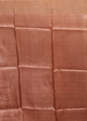 Green Handloom Tussar Pure Silk Saree With Blouse Piece
