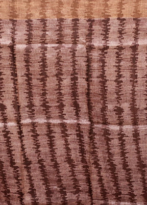 Maroon Handloom Tussar Pure Silk Saree With Blouse Piece