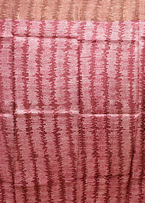 Maroon Handloom Tussar Pure Silk Saree With Blouse Piece