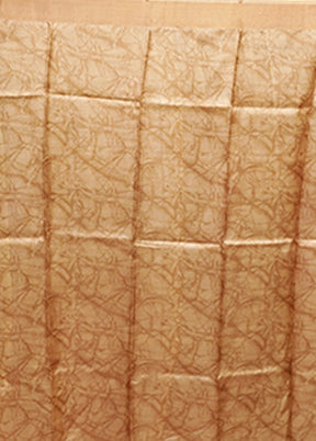 Green Handloom Tussar Pure Silk Saree With Blouse Piece