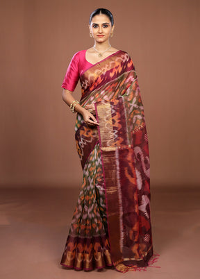 Purple Pure Cotton Saree With Blouse Piece