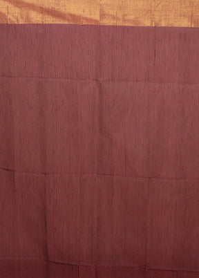 Purple Pure Cotton Saree With Blouse Piece