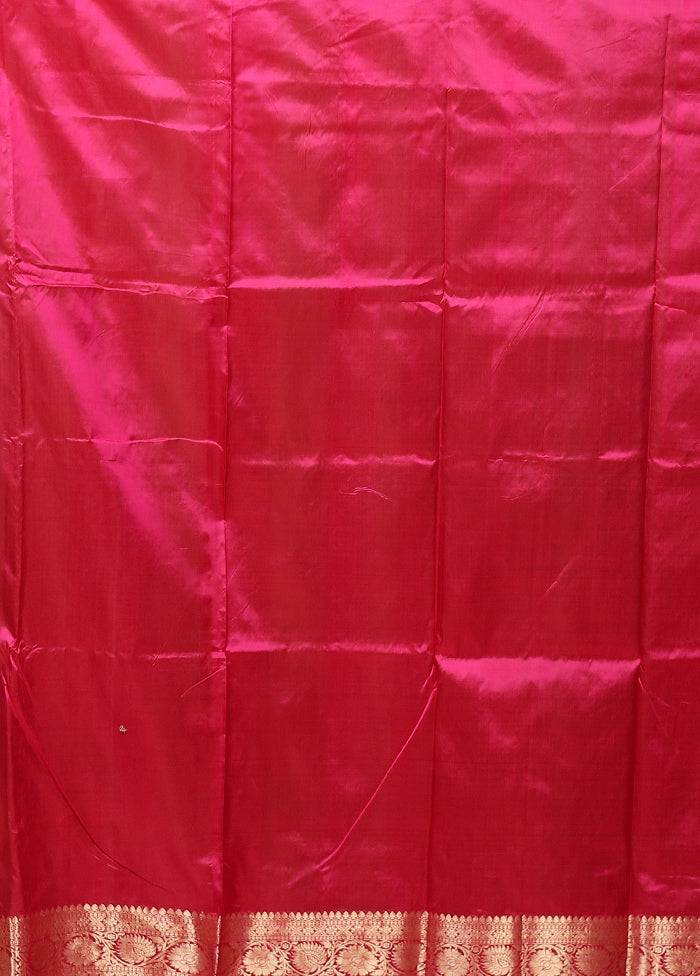 Pink Handloom Katan Pure Silk Saree With Blouse Piece
