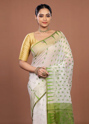 Cream Jamdani Cotton Saree Without Blouse Piece