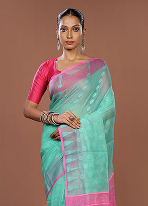 Grey Jamdani Cotton Saree Without Blouse Piece