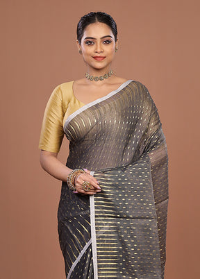 Grey Jamdani Cotton Saree Without Blouse Piece