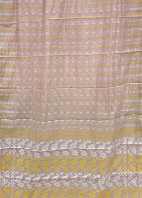Pink Jamdani Cotton Saree Without Blouse Piece