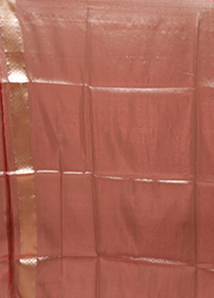 Pink Tissue Silk Saree With Blouse Piece