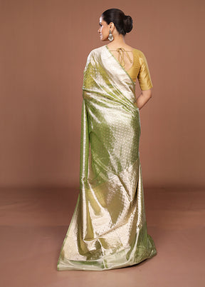 Green Tissue Silk Saree With Blouse Piece