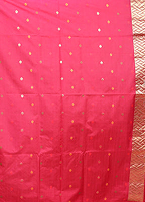 Blue Dupion Silk Saree With Blouse Piece