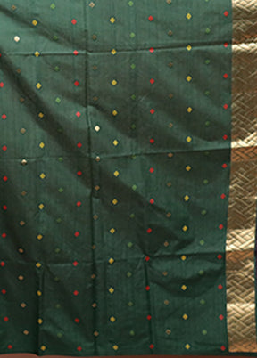 Maroon Dupion Silk Saree With Blouse Piece