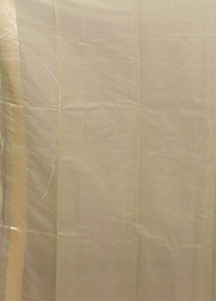 Green Kora Silk Saree With Blouse Piece