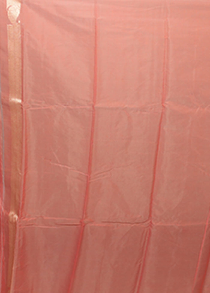 Pink Kora Silk Saree With Blouse Piece