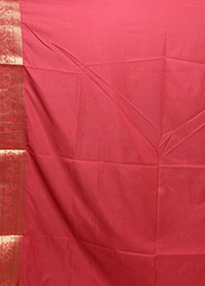 Pink Dupion Silk Saree With Blouse Piece