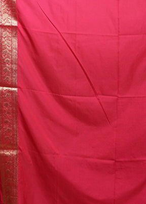 Pink Dupion Silk Saree With Blouse Piece