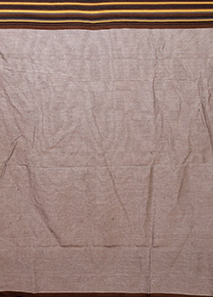 Grey Jamdani Cotton Saree Without Blouse Piece