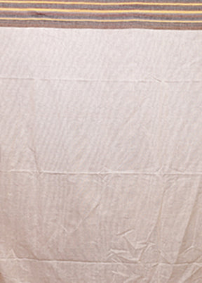 Cream Jamdani Cotton Saree Without Blouse Piece