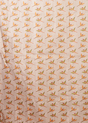 Cream Tussar Silk Saree With Blouse Piece