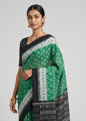 Green Bomkai Silk Saree Without Blouse Piece