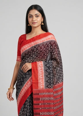 Black Bomkai Silk Saree Without Blouse Piece