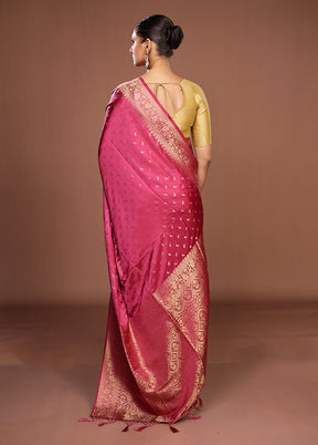Pink Dupion Silk Saree With Blouse Piece