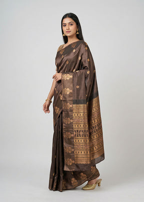 Cream Dupion Silk Saree With Blouse Piece